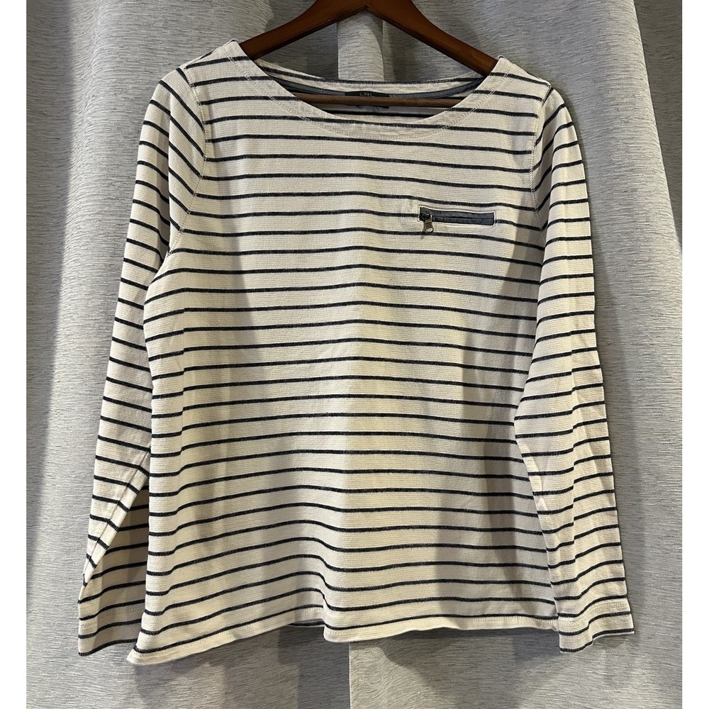 Lauren Ralph Lauren Top Women's Stripe Cotton Long Sleeve Zip Pocket